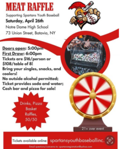 Spartans Youth Baseball Meat Raffle @ Notre Dame High School | Batavia | New York | United States